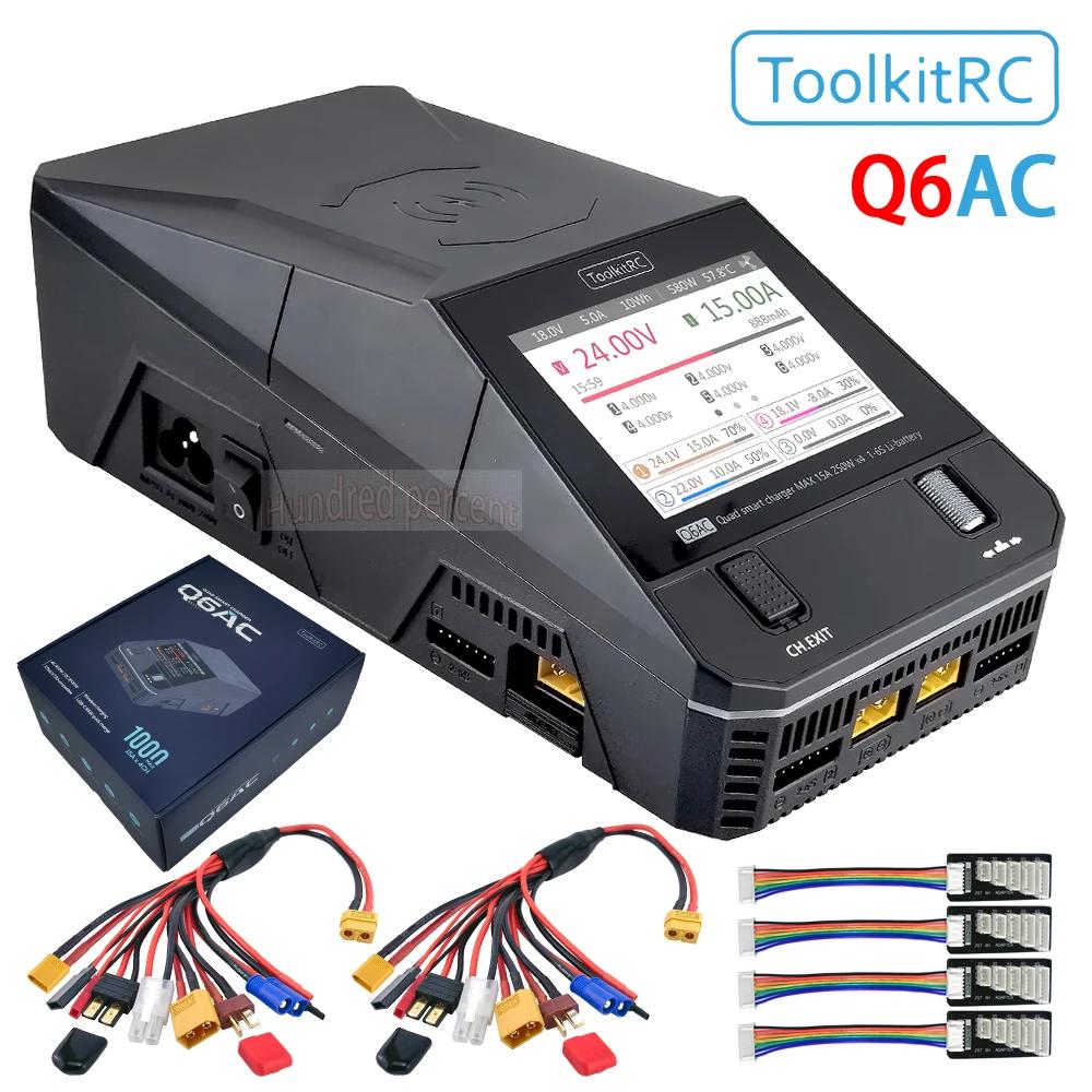 ToolkitRC Q6AC , AC 400W/DC 1000W 4CH   65W USB A/TYPEC , LiPo, 1-6S,NiMH 1-16S PB 1-10S 